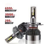 Ampoules h4 led 30000lm 200w pour 24v automobiles, 6001k blanc npterbl