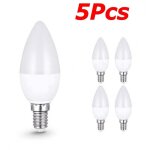 Ampoule led e14, 5 pi�ces, lampe d'int�rieur, lumi�re blanche chaude et froide, chandelier de d�coration ...
