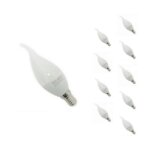Ampoule led e14 flamme 8w 220v �38mm (pack de 10) - blanc chaud 2300k - 3500k - silamp