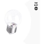 Ampoule led e27 1w g45 transparente