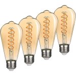 Vurahome - ampoule led edison vintage st64 6w, filament led spirale flexible antique