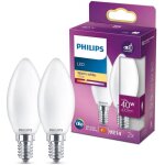 Ampoule led flamme e14 40w blanc chaud d�polie, verre, lot de 2 - philips