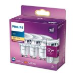 Philips - pack de 3 ampoules gu10 led 50w, blanc chaud