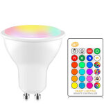 Ampoule led gu10 rgb 8w t�l�commande ir ac 85 - 265v, �clairage nocturne d'ambiance, 16 couleurs changeantes, ...