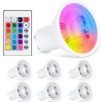 Ampoule led gu10 spot ampoules 5w changement de couleur rgbw dimmable par t�l�commande rgb blanc chaud ...