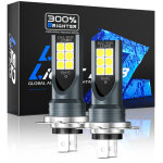 Ampoules led phare voiture h4 h7 h1 h3 , 36w 12smd 3030 960lm, blanc froid 6500k, 12v - 24v, compatible ...