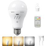 Ampoule led rechargeable sans fil, ampoule de secours avec t�l�commande ? e27, 7w, 3 temp�ratures de ...