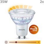 Philips - ampoule led spot gu10 35w blanc chaud compatible variateur, verre, lot de 2 Philips - ampoule led spot gu10 35w blanc chaud compatible variateur, verre, lot de 2