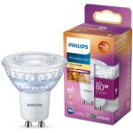 Philips - ampoule led spot gu10 80w blanc chaud compatible variateur, verre Philips - ampoule led spot gu10 80w blanc chaud compatible variateur, verre