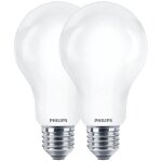 Ampoule led standard e27 75w blanc chaud d�polie, verre, lot de 2 - philips
