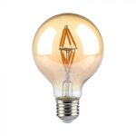 Ampoule led v - tac e27 4w g80 � filament ambre blanc chaud