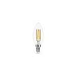 Ampoule led verre transparent flamme e14, 2. 5w, blanc chaud.