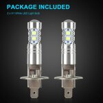 Ampoule de phare led h1 6000k feux de route et feux de croisement 100w antibrouillard haute luminosit ...