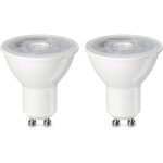 Ampoule pour projecteur led gu10, 4, 7 w, blanc chaud, paquet de 2