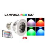 Ampoule spot led e27 3w 220v rgb multicolore avec télécommande Ampoule spot led e27 3w 220v rgb multicolore avec télécommande