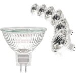 Ampoule spot mr16, 12 v 20 w, culot gu5. 3, dimmable, halog�ne 2 broches, blanc chaud 2700 k, lot de ...