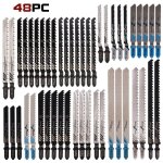Amrinugl - 48pcs lames de scie sauteuse � tige en t , fabriqu�es en hcs / hss, avec �tui de rangement ...