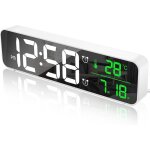 Amrinugl - r�veil num�rique, horloge murale r�veil matin led digital miroir grand ecran avec temp�rature ...