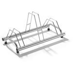 Andrys r�telier � v�los 3 places avec capuchons pvc haut / bas acier inox