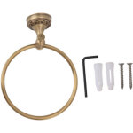 Anneau de serviette de bain rond en cuivre, support mural pour douche � main, porte - serviettes pour ...