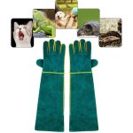 Anti - morsure gants de manutention pour animal, s�curit� cuir gants de travail pour le bain, le toilettage, ...