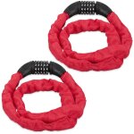 Antivol v�lo en lot de 2, cadenas � code, chaine anti - vol pour v�lo, moto ou poussette, 5 chiffres, ...