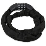 Antivol vlo, cadenas code, chaine anti - vol moto 5 chiffres, acier, 120 cm , noir - relaxdays