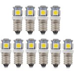 Aougo - lot de 10 ampoules led e10 9 v blanc froid 5smd 5 w (blanc froid, 9 v)