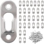 Aougo - 30 pi�ces cintres de trou de serrure en m�tal 42 mm x 16 mm avec 60 vis trou de serrure attaches ...