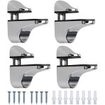 Aougo - 4 pi�ces support de tablette en verre, r�glables alliage de zinc poli salle de bains �tag�re ...