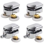 Aougo - 4 roulettes doubles pour porte de douche roulettes coulissantes porte roue de remplacement pour ...