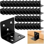 Aougo - lot de 40 �querre d'assemblage renforc�e noir inox, 38x30x30mm plaque equerre inox, equerre metal ...