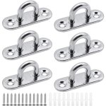 Aougo - 6 pi�ces plaques � ?illets plaque de couverture en acier inoxydable plaque de m�t de 5mm crochets ...