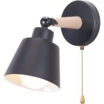 Aougo - appliques murales r�tro vintage e27 luminaire plafonnier industriel en bois et m�tal r�glable ...