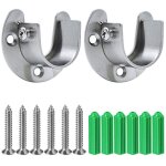 Aougo - douilles de poteau de penderie en acier inoxydable, 2pcs extr�mit� de tige de penderie robuste ...