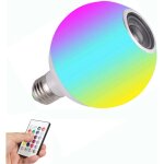 Aougo - e27 haut - parleur bluetooth smart music ampoule led, avec t�l�commande audio ampoule lumi�re, ...
