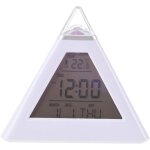 Aougo - r�veil pour enfants - horloge led num�rique en forme de pyramide, changement de 7 couleurs, �cran ...