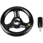 Aougo - roue � main - poign�e de volant rond noir � 3 rayons roue � main en plastique avec poign�e tournante ...
