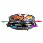Appareil � raclette 6 personnes + 6 caquelons de couleur + 6 spatules - 800w