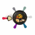 Appareil  raclette 6 personnes + 6 caquelons de couleur + 6 spatules - 800w doc207