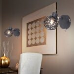 Applique chambre lampe de lit lampe de lecture noire lampe de salon avec spot mobile, m�tal, noir, 1x ...