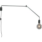 Applique d�corative avec douille orientable et articul�e en noir, longueur maximale de 150cm