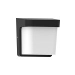 Applique d'extrieur agar 1xe27 noir ip65 polycarbonate 17x17x14 cm
