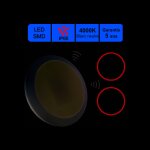 Applique d'extrieur hublot led  dtecteur hf (mouvements et crpusculaire) 16w 1500 lm 4000k ip66 ik10 ...