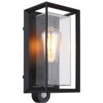 Applique d'ext�rieur lampe de porte d'entr�e lampe de jardin d�tecteur de mouvement noir clair h 28 cm ...