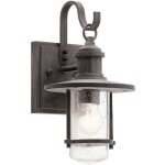 Applique extrieure lumineuse lanterne aluminium verre h 31, 7 cm zinc 1 flamme ip44 jardin