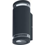 Applique ext�rieure up / down gu10 avec anneau d'espacement, bo�tier en aluminium gris fonc�, protection ...