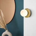 Applique globe verre et m�tal vert manor