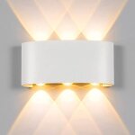 Applique led ext�rieur 6w applique led blanc chaud ip65 �clairage mural moderne effet lumineux haut et ...