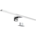 Applique led salle de bain - chrome - 8w 780lm - 4000k - ip44 - fixation murale et pince miroir